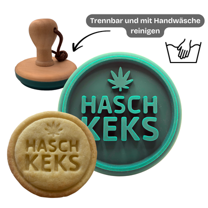 HASCH-Keksstempel Cannabis & Weed Plätzchenstempel Prägemotiv mit Marijuana Blatt Ausstechform