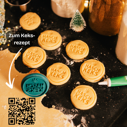 HASCH-Keksstempel Cannabis & Weed Plätzchenstempel Prägemotiv mit Marijuana Blatt Ausstechform