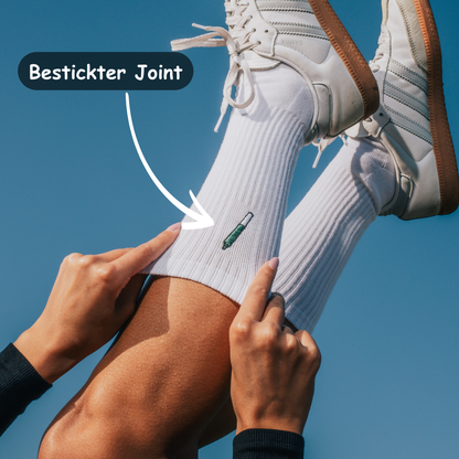 "High Socks" Socken  aus Baumwolle mit bestickten Joint Motiv