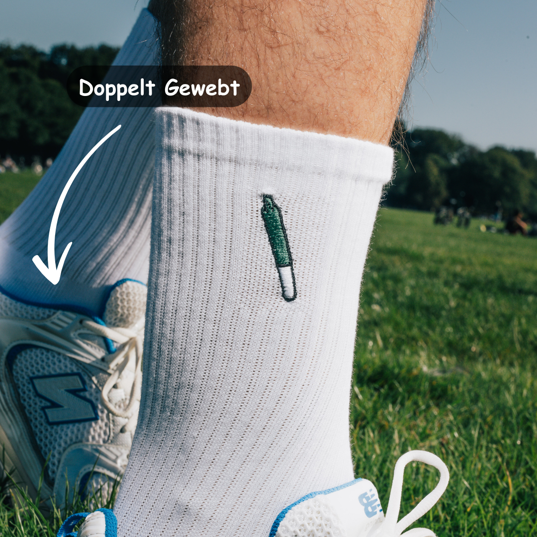 "High Socks" Socken  aus Baumwolle mit bestickten Joint Motiv