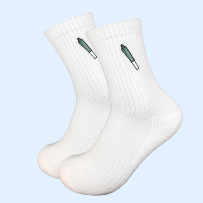 "High Socks" | Baumwollsocken mit besticktem Joint-Motiv