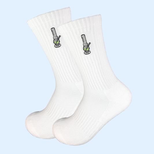 High Socks Socken  aus Baumwolle mit bestickten Bong Motiv