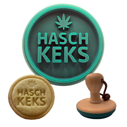 HASCH-Keksstempel Cannabis & Weed Plätzchenstempel Prägemotiv mit Marijuana Blatt Ausstechform